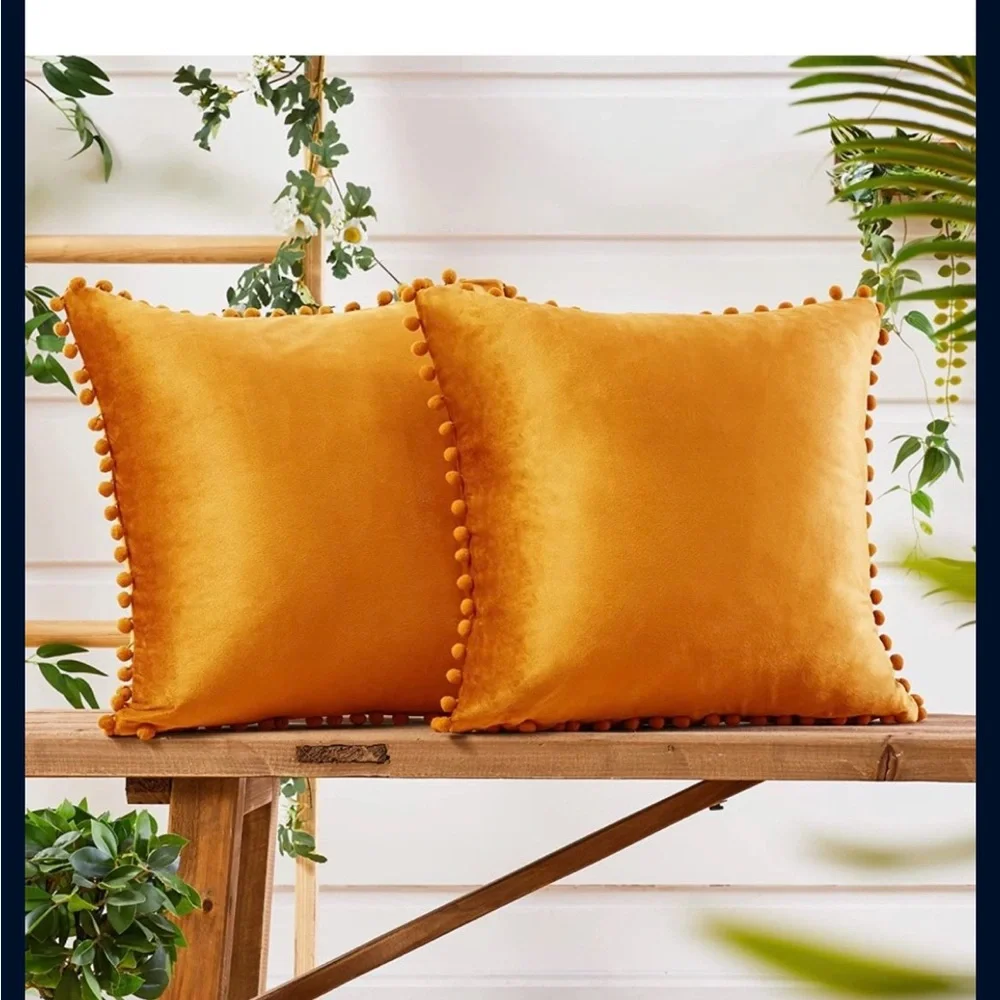 Mustard Yellow Velvet cushion covers